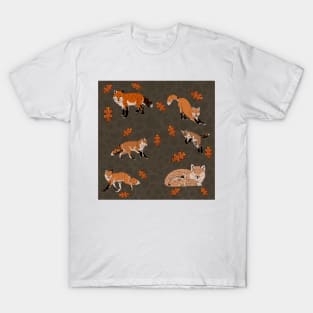 Red Foxes in Brown T-Shirt